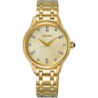 Seiko Quarzuhr Goldfarben mit Diamanten goldfarben