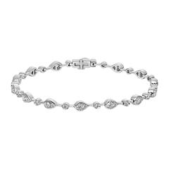 🦚 Tropfen Armband, lab grown Diamanten, Weißgold, Platin