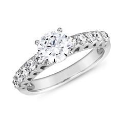 🦚 Weißgold oder Platin Verlobungsring mit Diamanten