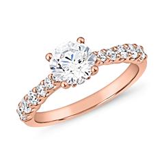 🦚 Damen Verlobungsring aus Roségold mit Diamanten