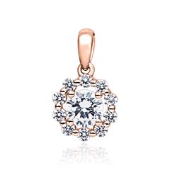 🦚 Halo Diamantanhänger aus Roségold
