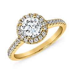 🦚 Gravierbarer Goldener Diamantring für Damen
