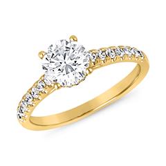 🦚 Verlobungsring aus Gelbgold mit Diamanten