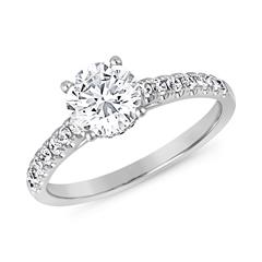 🦚 Verlobungsring mit Diamanten aus Weißgold oder Platin