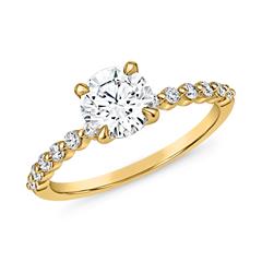 🦚 Verlobungsring mit Diamanten aus Gelbgold
