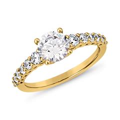 🦚 Verlobungsring mit Diamantbesatz aus Gelbgold