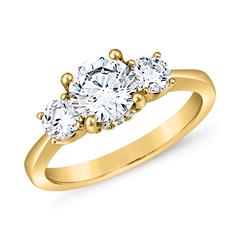 🦚 Verlobungsring Trinity aus Gold mit Diamanten