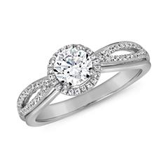 🦚 Verlobungsring mit Diamanten aus Weißgold oder Platin