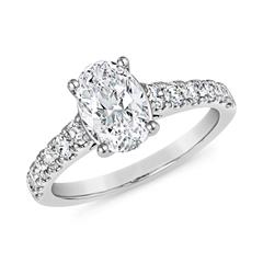 🦚 Verlobungsring mit Diamanten aus Weißgold oder Platin