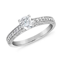 🦚 Weißgold oder Platin Diamantring, lab grown