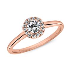 🦚 Lab grown Diamantring Halo aus Roségold