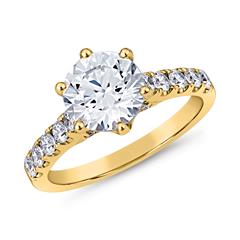 🦚 Gravierbarer Ring mit lab grown Diamanten aus Gelbgold