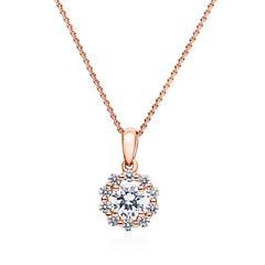 🦚 Roségoldene Diamantkette mit Anhänger, lab grown