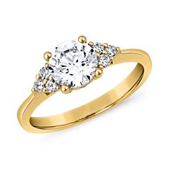 🦚 Lab grown Diamantring aus Gelbgold, gravierbar