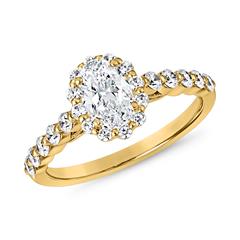 🦚 Goldener Damenring mit lab grown Diamanten
