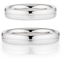 Bruno Banani Trauring Schmuck Geschenk, Ehering Hochzeit Damenring Herrenring, wahlweise mit oder ohne Brillant, Made in Germany silberfarben
