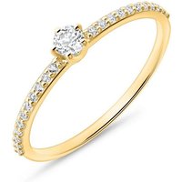 Unique Diamantring Ring für Damen von Unique aus 14K Gold mit Weißtopasen (Größe: 58mm) goldfarben