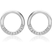 Unique Paar Ohrstecker 585er Weißgold-Ohrstecker mit 20 Diamanten 0,09ct. silberfarben