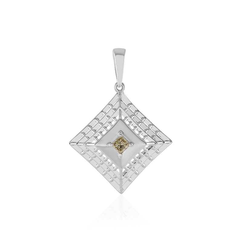 I2 Champagner-Diamant-Goldanhänger (Ornaments by de Melo)