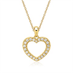 🦚 585er Gelbgold-Kette Herz 22 Diamanten