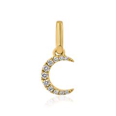 🦚 Mond Anhänger aus 585er Gelbgold mit Diamanten