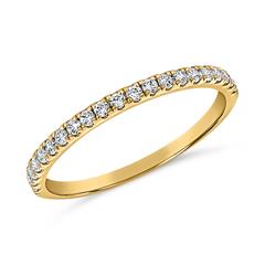 🦚 Goldener Half Eternity Ring, Krappenfassung, Diamanten