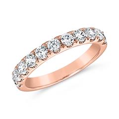 🦚 Eternityring mit Halbkreis aus Labordiamanten, Roségold