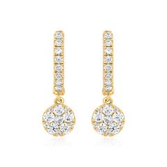 🦚 Klappcreolen für Damen aus Gold mit Diamanten