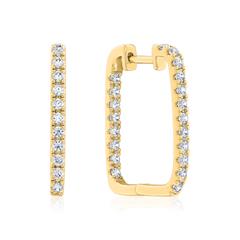 🦚 Gold Creolen für Damen mit Brillanten