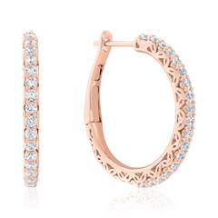 🦚 Roségold Creolen für Damen mit Diamanten