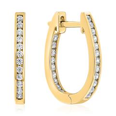 🦚 Gold Creolen für Damen mit Diamanten