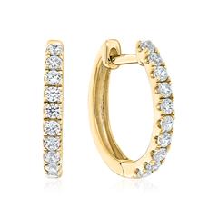 🦚 Gold Creolen für Damen mit Brillanten