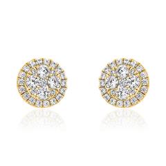 🦚 Gold Ohrstecker für Damen mit Diamanten