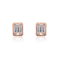 🦚 Ohrstecker aus Roségold mit Diamanten