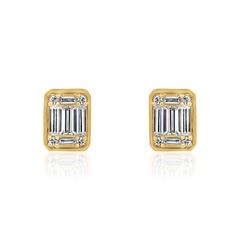 🦚 Damen Ohrstecker aus Gelbgold mit Diamanten