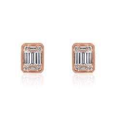 🦚 Diamant Ohrstecker für Damen aus Roségold