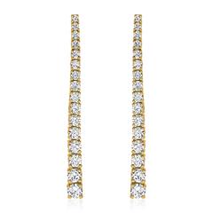 🦚 Gelbgold Ohrhänger für Damen mit Diamanten