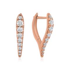 🦚 Diamant Creolen für Damen aus Roségold
