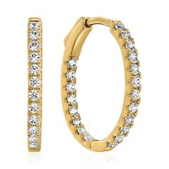 🦚 Ovale Damen Creolen aus Gelbgold mit Lab Diamanten
