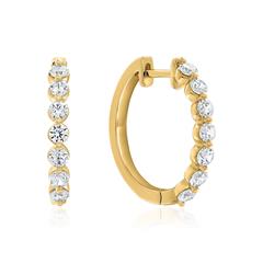 🦚 Lab Grown Diamant Creolen für Damen aus Gelbgold