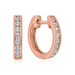 🦚 Roségold Ohrringe für Damen mit Brillanten, Lab Grown