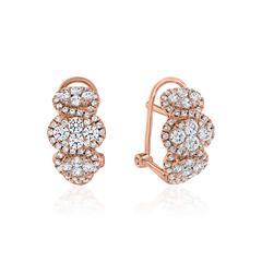 🦚 Ohrringe für Damen aus Roségold mit Lab Grown Diamanten