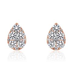 🦚 Diamant Ohrstecker Tropfen mit Diamanten, Lab Grown