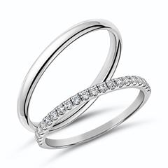 🦚 Ringset aus 585er Weißgold mit Diamanten