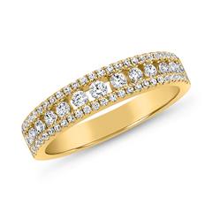 🦚 Goldener Damenring mit laborgezüchteten Diamanten