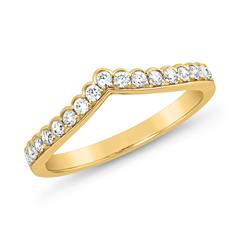 🦚 Damen V-Ring aus Gelbgold mit Labordiamanten
