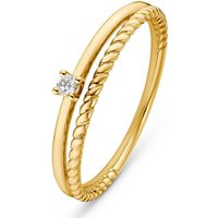 CHRIST Diamantring CHRIST Damen-Damenring 375er Gelbgold 1 Diamant gelb|goldfarben