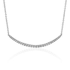🦚 Weißgoldene Halskette mit lab grown Diamanten für Damen
