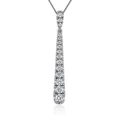 🦚 Damenkette aus Weißgold mit lab grown Diamantanhänger