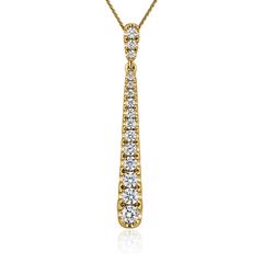 🦚 Lab grown Diamantkette mit Anhänger aus Gelbgold